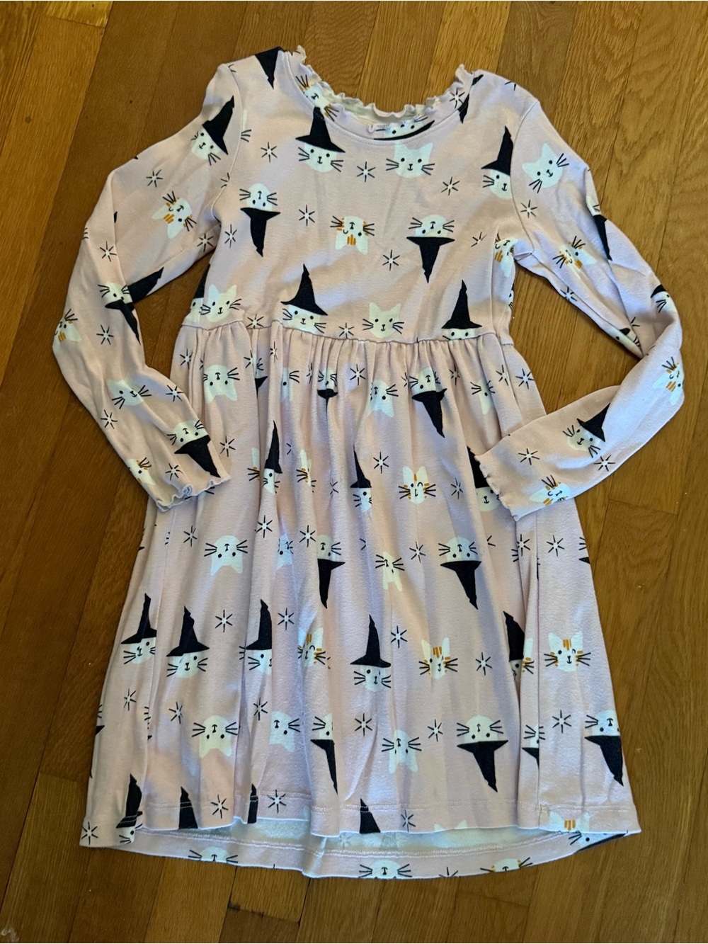 Hanna Andersson Pink Cat Witch Long Sleeve Dress